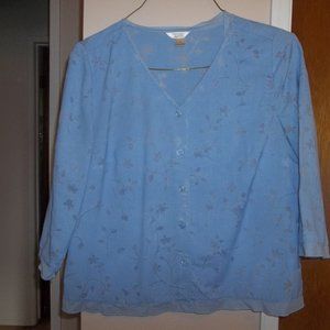 2/$15    Pale blue Christopher & Banks shirt